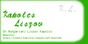 kapolcs liszov business card